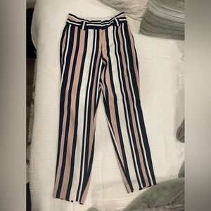 Express Striped Ankle High Rise Work Pants
